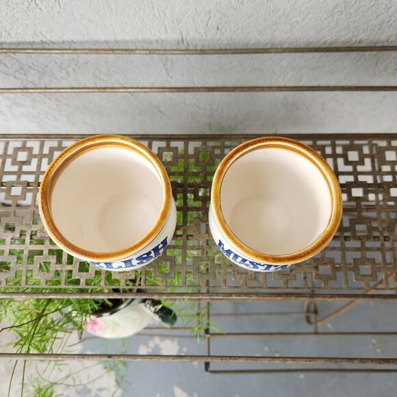 Set of 2 Vintage Relish and Mustard Jars - Made in Japan - Retro Condiment Conta - Picture 3 of 8